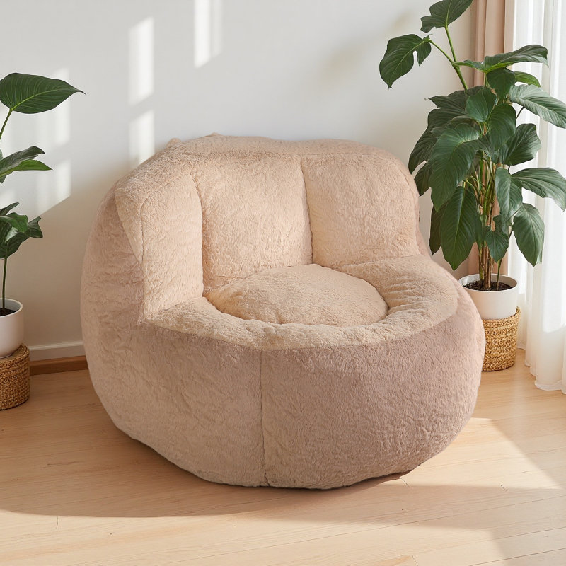 Fauteuil à billes surdimensionné, canapé en fausse fourrure multicolore rempli d'éponge déchiquetée, grand canapé-lit