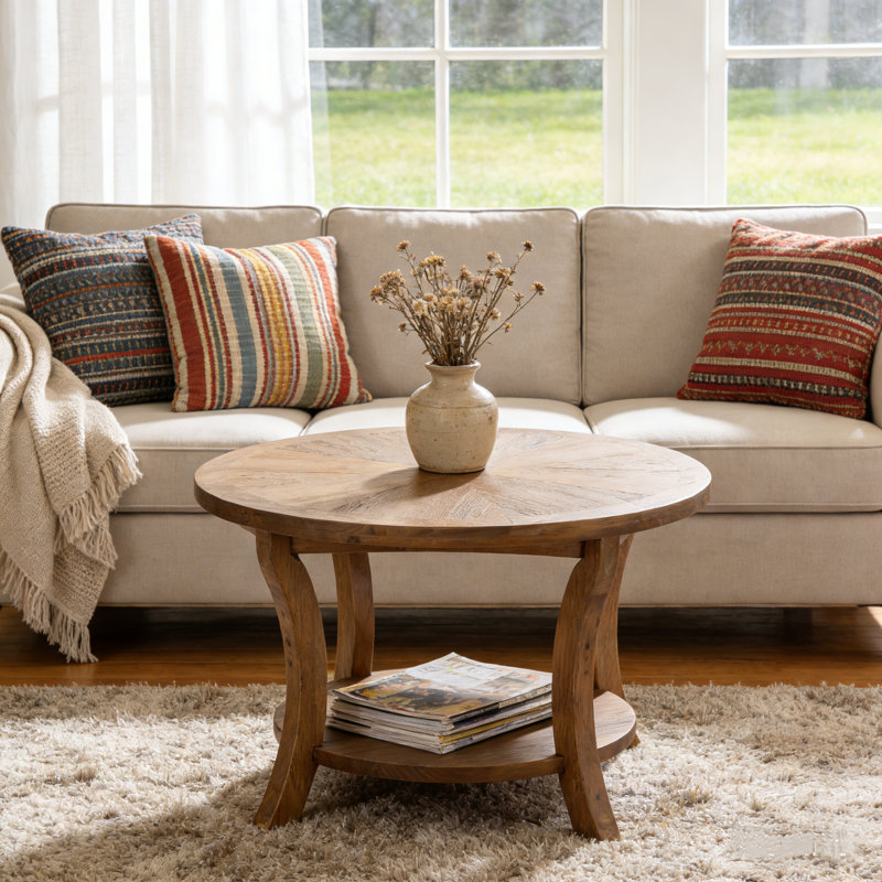 Solid Wood Coffee Table with Storage