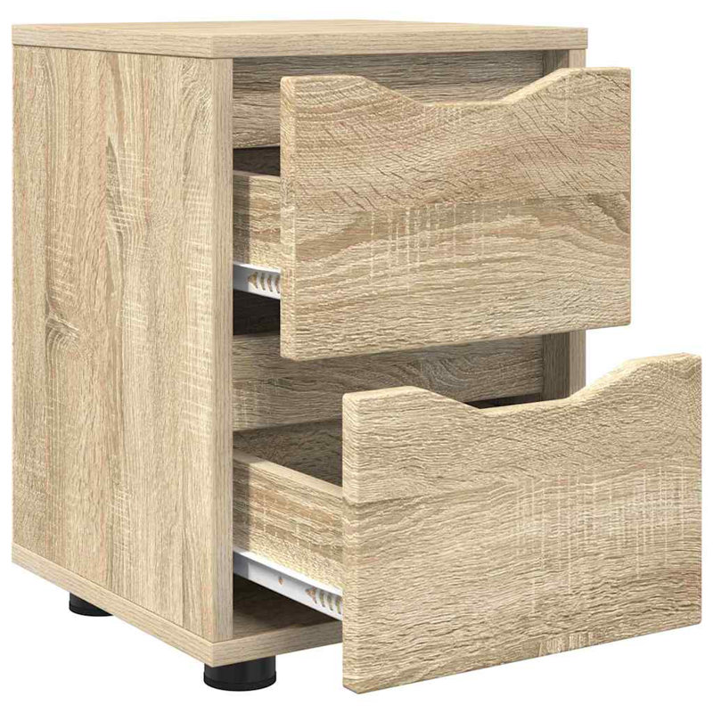 30.5cm W Manufactured Wood Bedside Table, Sonoma Oak