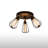 Industrial Adjustable 3-Light Metal Semi-Flush Mount