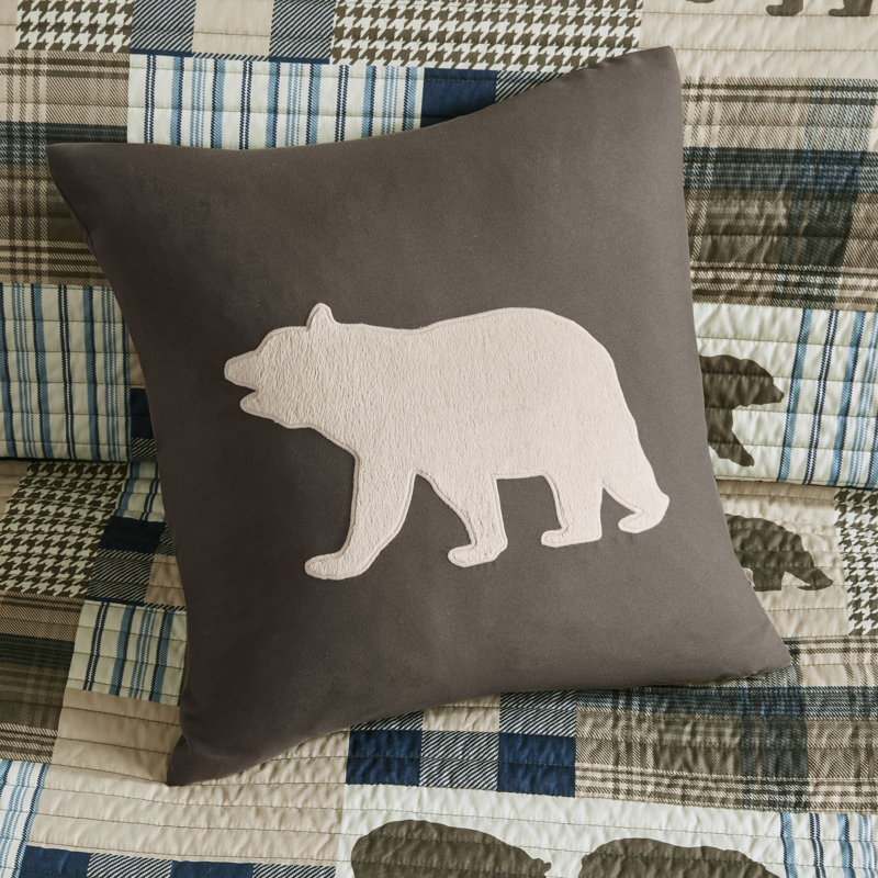 Brown and Blue Reversible Full Microfiber Quilt Set