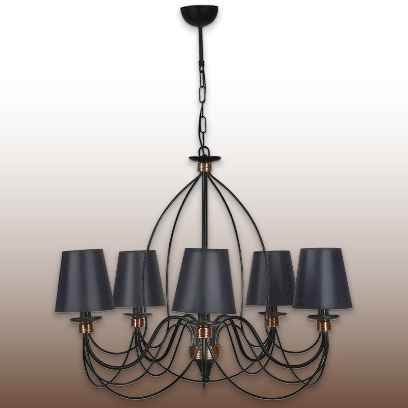 Lustre rétro 5 lumières à hauteur réglable