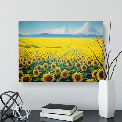 A Glorious Sunflower Field - Wrapped Canvas