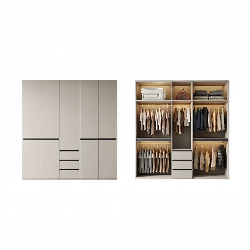 Garde-robe moderne et segmentée, H 94,49 po x l 70,87 po x P 23,62 po
