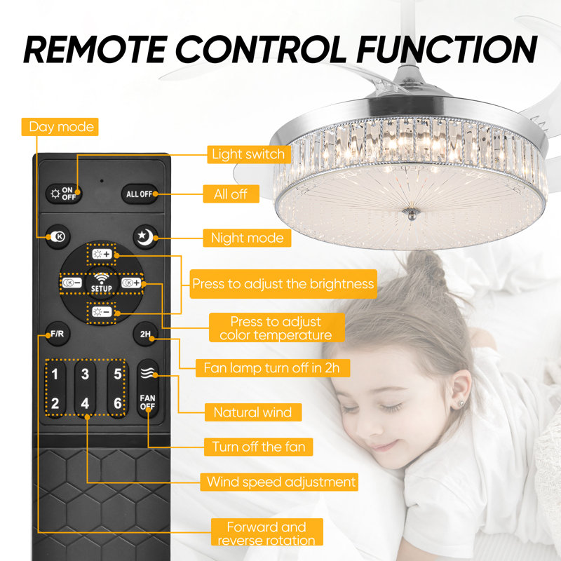 Ventilateur de plafond 42 po avec lumières DEL Arlicia