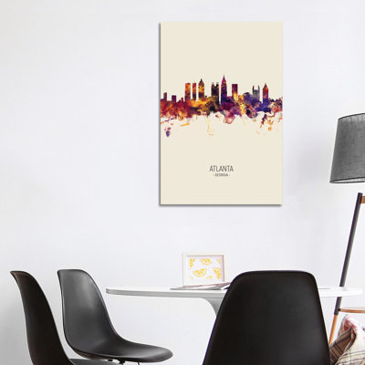 Atlanta Georgia Skyline Fall by Michael Tompsett - Wrapped Canvas Print