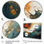«Orange and Gold Ripple Waves Melody I», ensemble de 4 peintures murales abstraites-1410882002