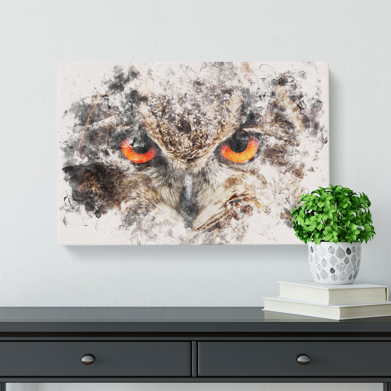 Great Horned Owl - Wrapped Canvas, 50cm H x 76cm W x 3cm D