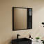 Miroir carré 32 po en aluminium noir pour couloir, grande surface de réflexion, cadre, design contemporain, miroir de salle de bain mural facile à installer, processus intemporel-129487254-129487257