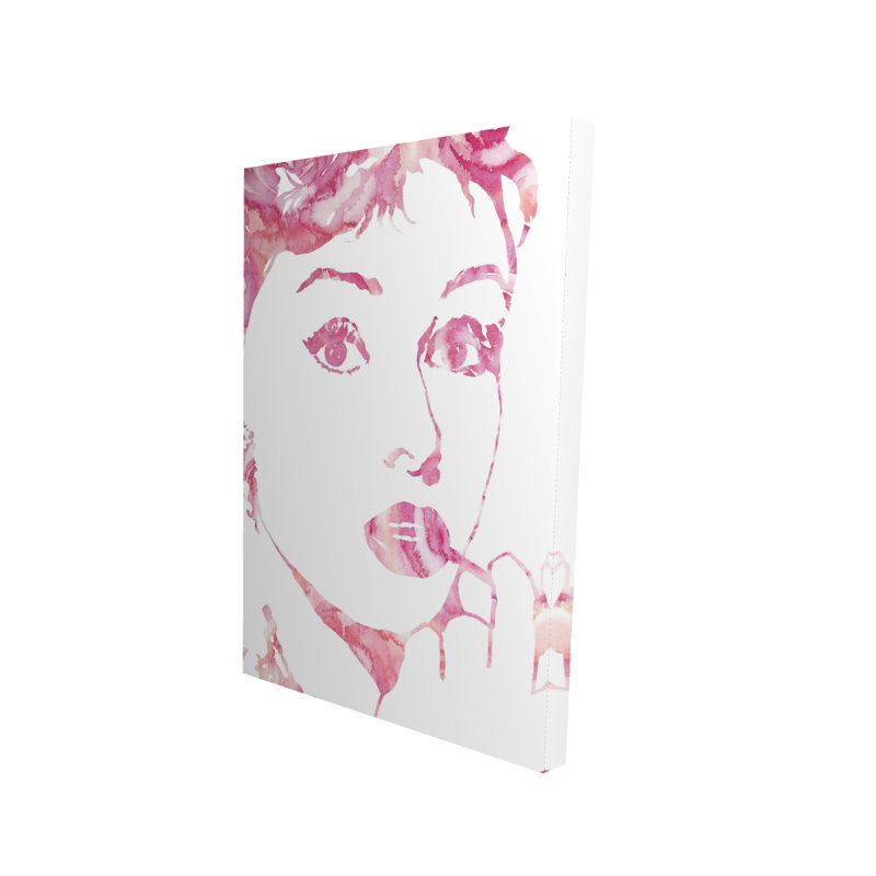 Glamour Audrey Hepburn, toile rose - élégant décor de chambre à coucher