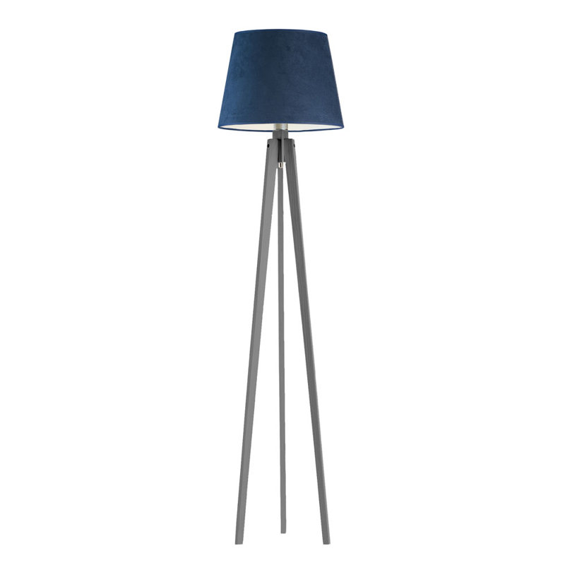 Jamya 158cm Tripod Floor Lamp, Grey, Navy/White Inside