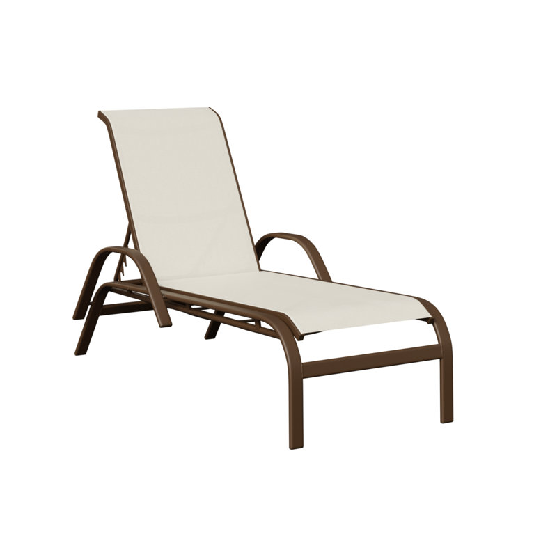 Chaise longue berçante en aluminium Mesquite de Berlin Gardens avec tissu en toile blanche, Blanc, Filon de bois mesquite