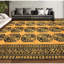 Tapis doré et noir noué à la main de haute qualité