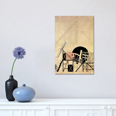 Stage Set Design For The Play, "The Magnaminous Cuckold", By F. Crommelynck, Meyerhold Theatre, Moscow by Lyubov Popova - Wrapped Canvas Print