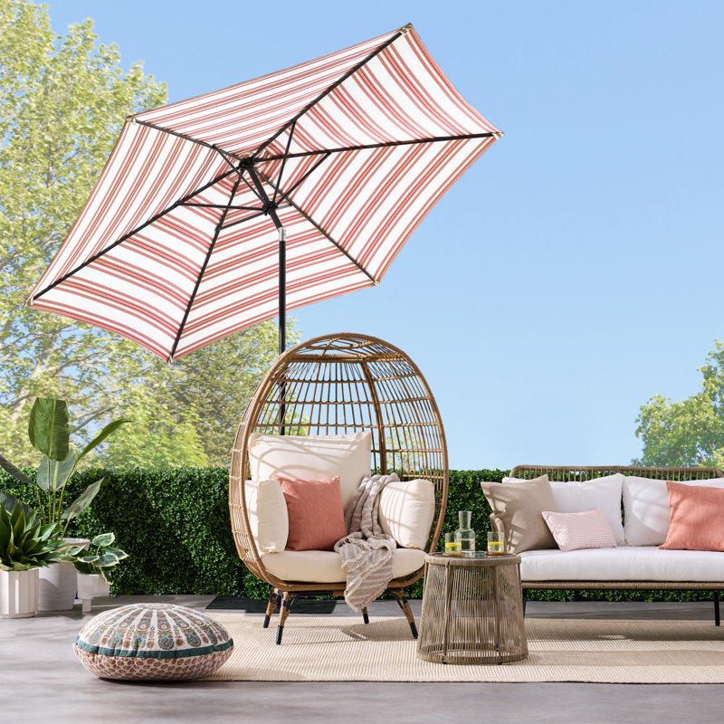 Parasol de marché en acier avec manivelle 10 pi Rosecliff Heights, Brun