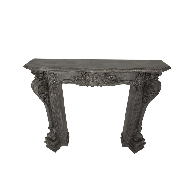 Ornate Decorative Fireplace Mantel, Black