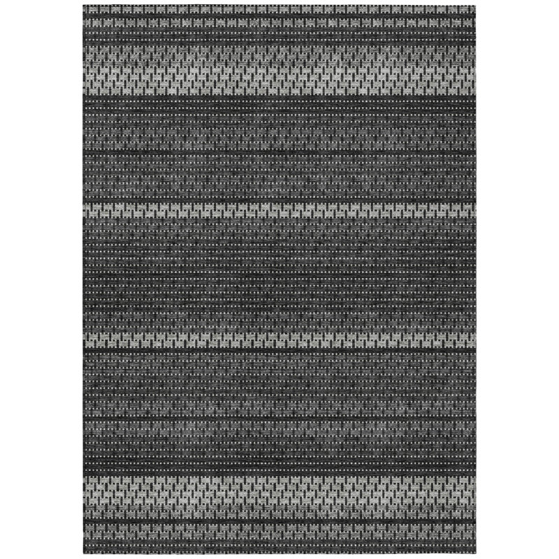 Machine Washable Indoor/Outdoor Lockway ACN2427 Stripes Rug, Rectangle 8' x 10'