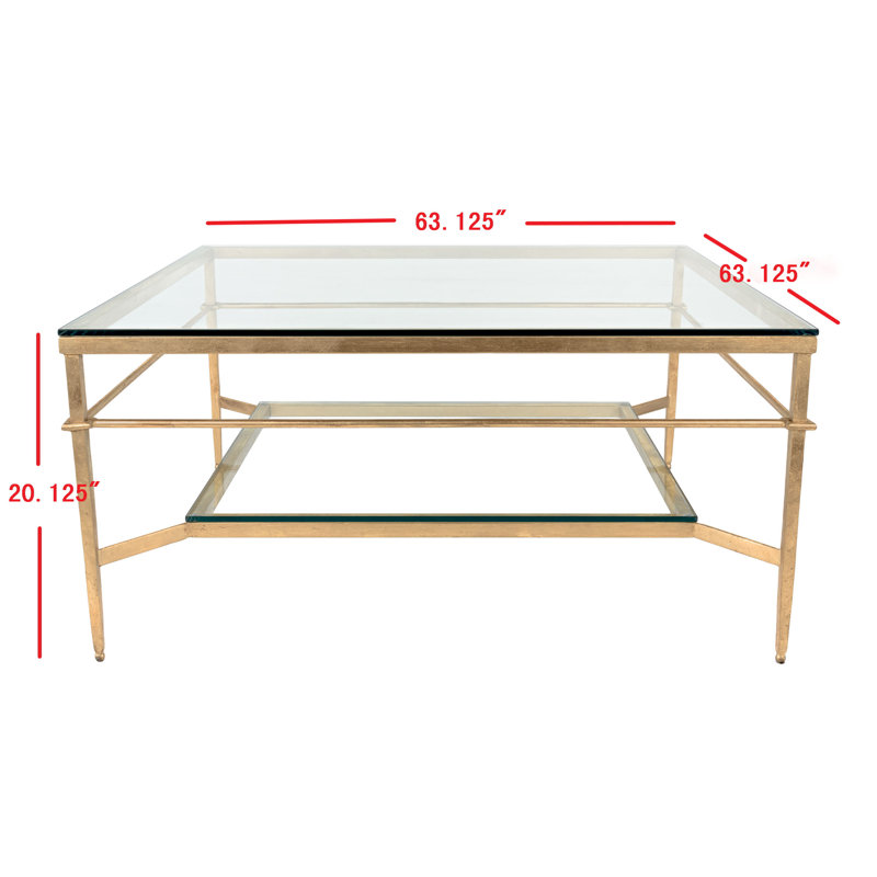 Vera Glass Coffee Table, Gold