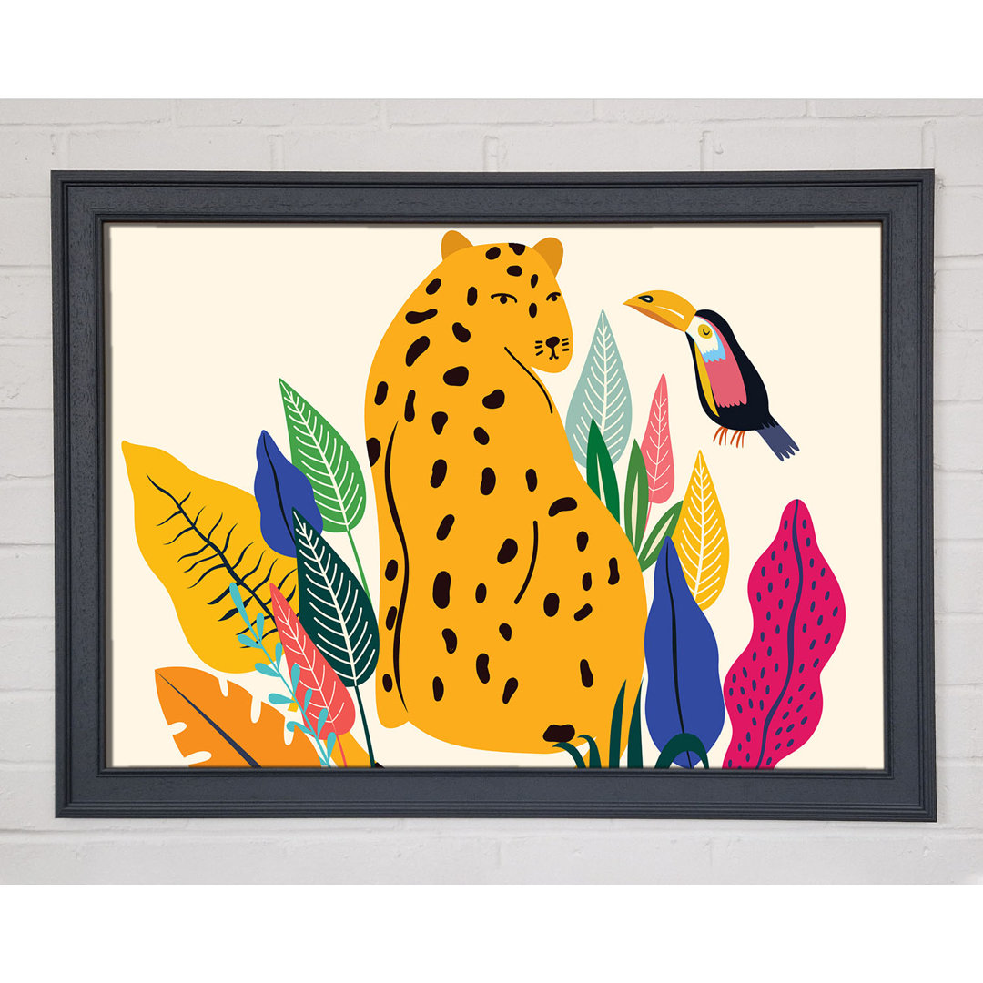 Mid Century Leopard - Einzelner Bilderrahmen Kunstdrucke