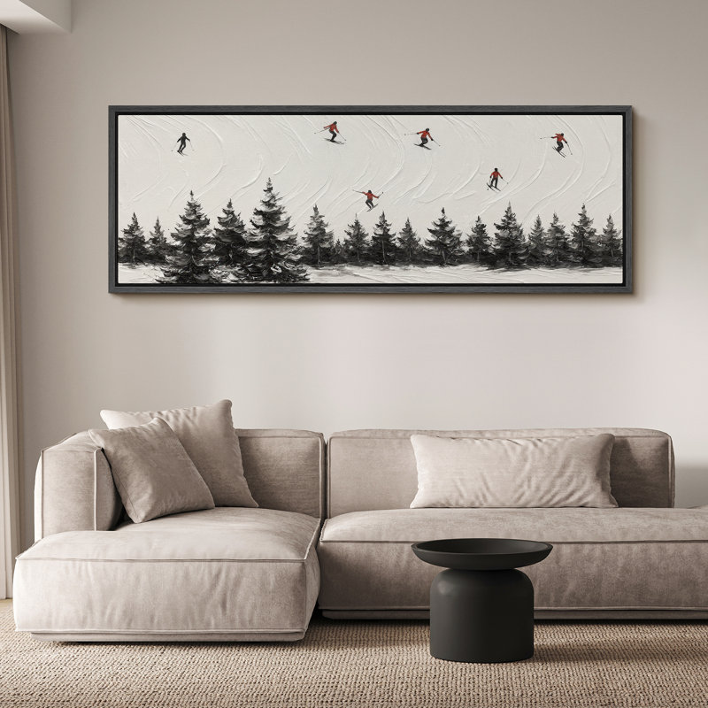 Grande impression sur toile encadrée, impression abstraite de paysage d'hiver pour une décoration moderne, H 20 po x l 60 po