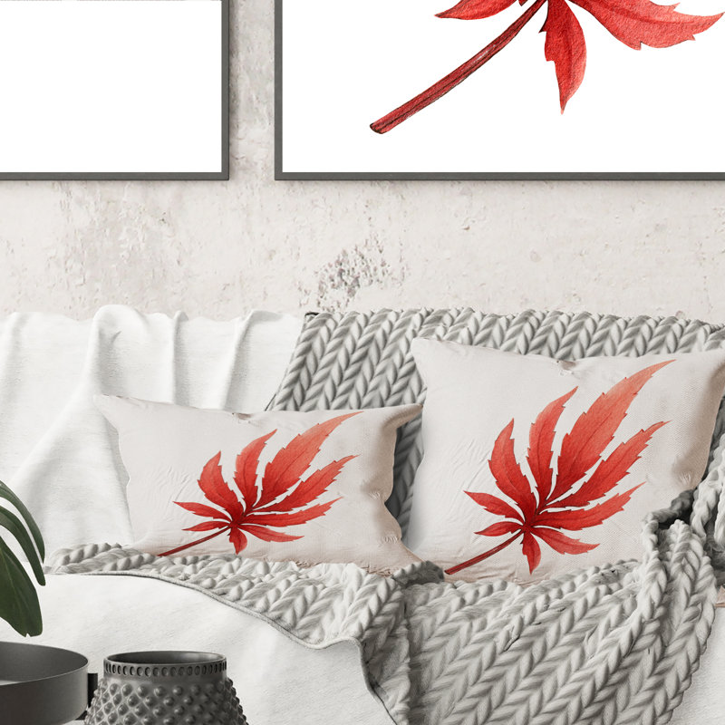 Coussin Red Maple Leaf II - Traditional, 16 po x 16 po