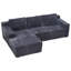 Canapé d'angle modulaire compressé en velours côtelé en forme de L-301596910