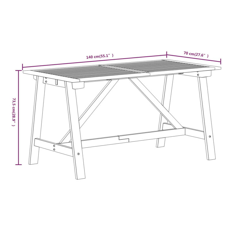 Natur Pur 7 Piece Garden Dining Set Solid Acacia, Wood