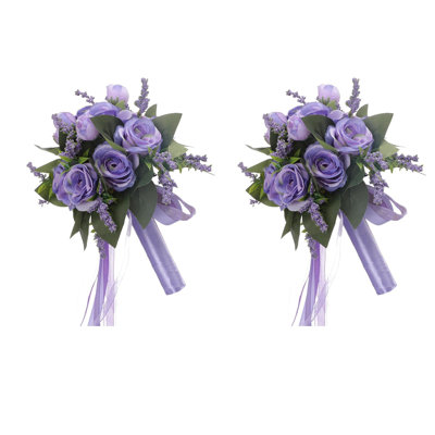 2 pièces bouquet de mariage rose bouquet de demoiselles d'honneur bouquet de mariée bouquet de soie rayonne bouquet de roses royales fournitures de décoration de mariage