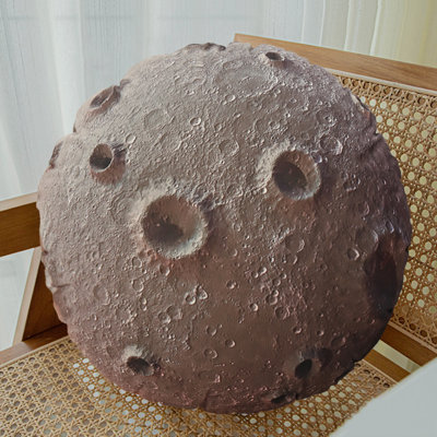 Abstract Brown Circular Cushion