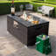 Table de foyer au gaz propane 32 po, foyer rectangulaire de 50 000 BTU, plateau de table en carrelage avec une belle base en osier pour la terrasse extérieure du jardin - brun