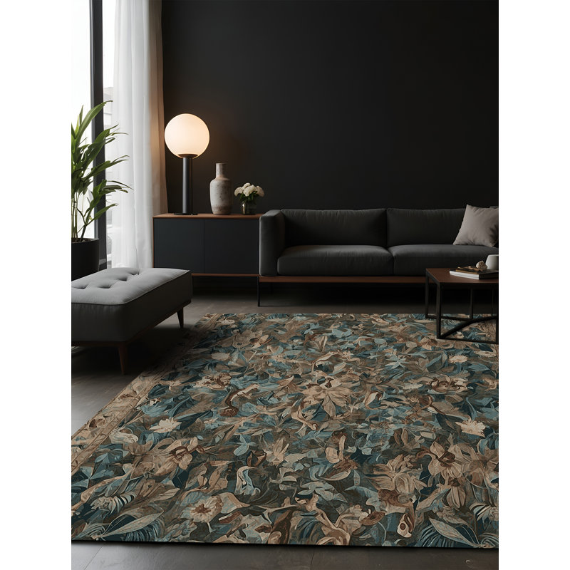 Tapis gris soyeux et moelleux, Carré 6 pi