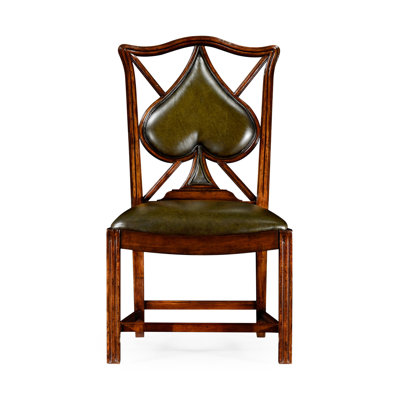 Chaise de salle à manger rembourrée en cuir véritable Windsor