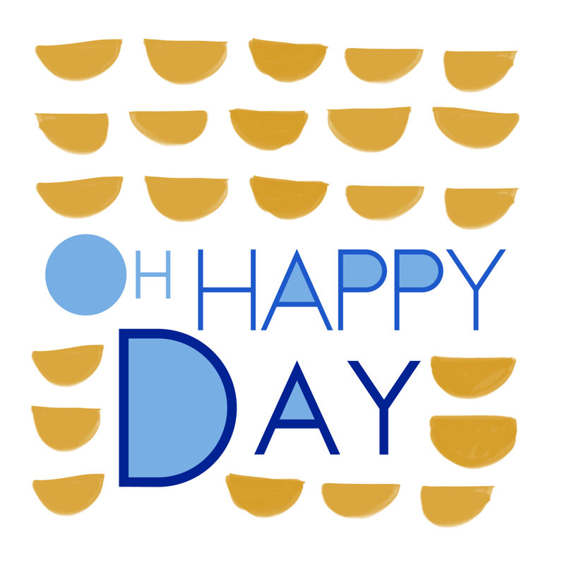 Oh Happy Day Scallop - Wrapped Canvas Print, 91cm H x 91cm W