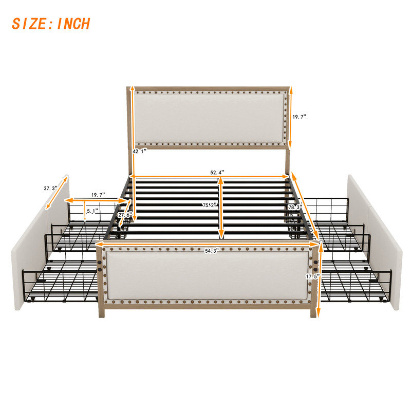 Brienna Upholstered Bed, Full
