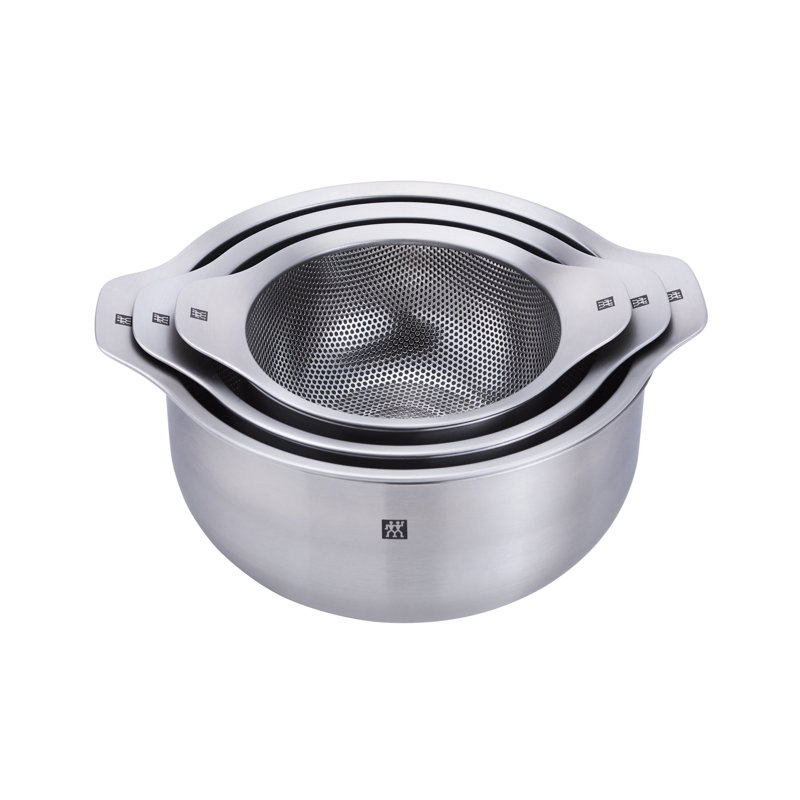 ZWILLING Prep 6-Pc Brushed Stainless Steels Nesting Bowls & Strainers Set