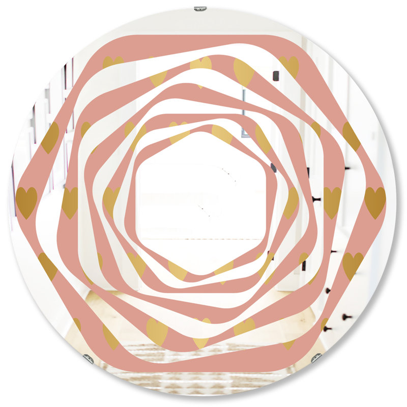 Miroir mural Whirl Hearts, H 31,5 po x l po