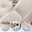 Canapé 3 places en velours capitonné surdimensionné avec accoudoirs larges et moelleux pour salon ou appartement, beige