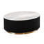 Table basse Viren, accents dorés, plateau en marbre, piètement cannelé noir, 89 cm