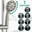 Combo barre coulissante en acier inoxydable à 7 réglages - Douche double de luxe avec bec de baignoire (valve brute)-112346247