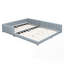 Lit plateforme tapissier grand et simple TG, lit mère et enfant en similicuir durable, conception peu encombrante