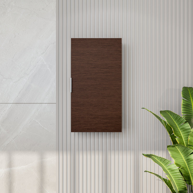 Hokku Designs Ceceila 14 In. W X 13 In. D Wenge Wall-Mounted Linen Cabinet