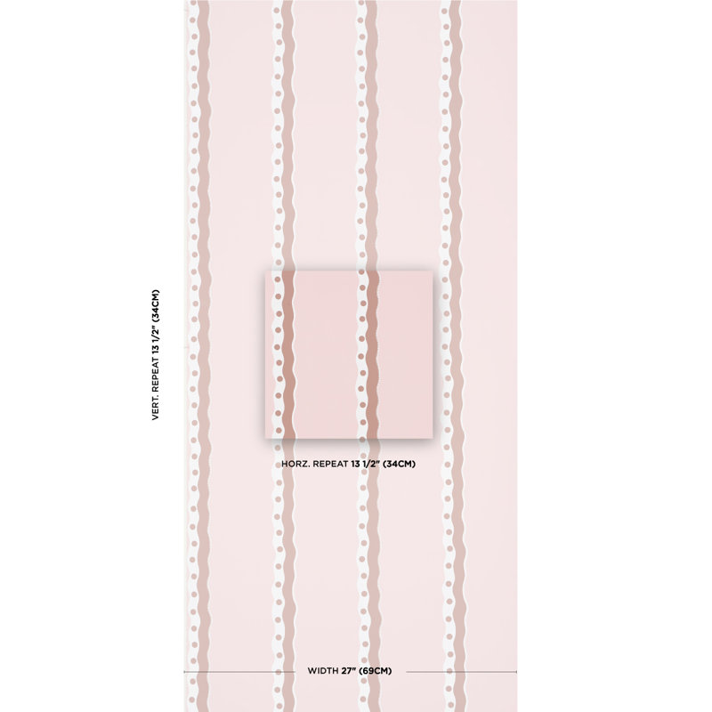 Rousseau Stripe Wallpaper, Cocoa/Blush