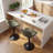 Modern Height Adjustable Swivel Bar Stools Upholstered Leather Barstool Kitchen Island Chairs with Metal Frame-1879254793