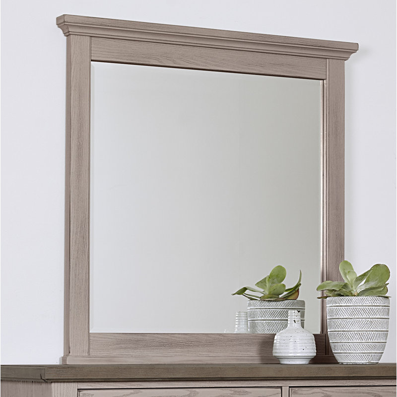 Erving Solid Wood Flat Dresser Mirror, Dover Gray
