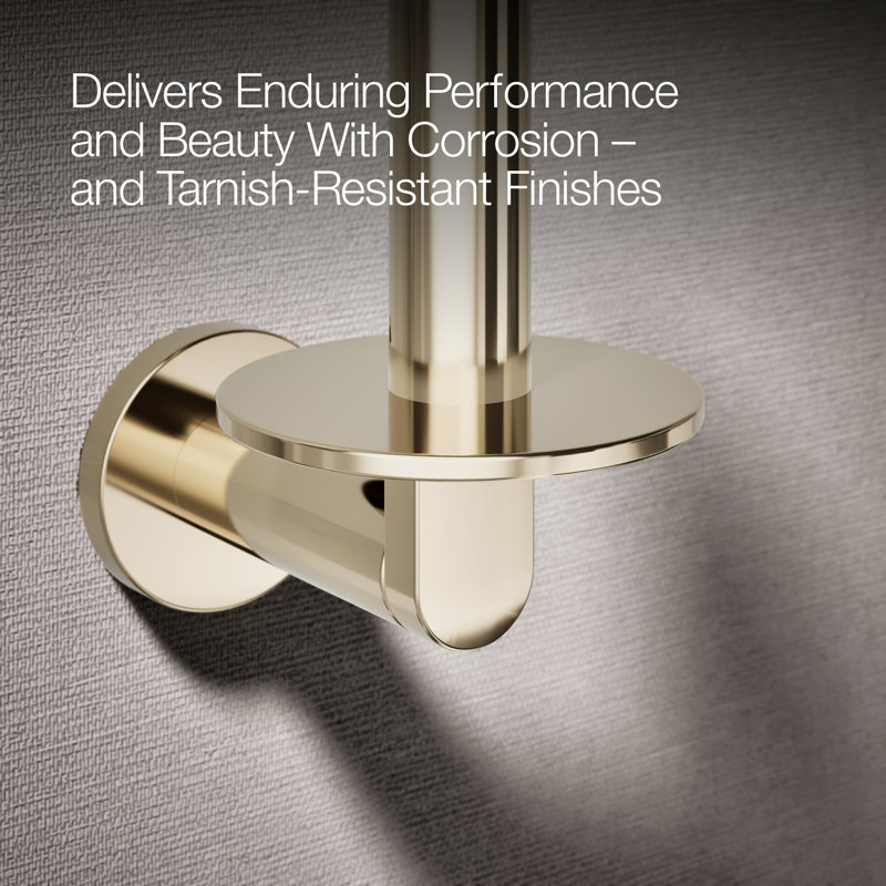Vertical Wall Mount Toilet Paper Holder, Gloss Gold