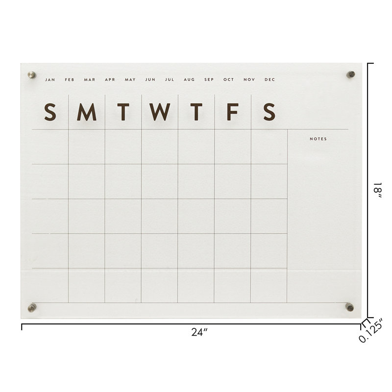 Wall Acrylic Mini - Up To 2' Whiteboard, 18" x 24"