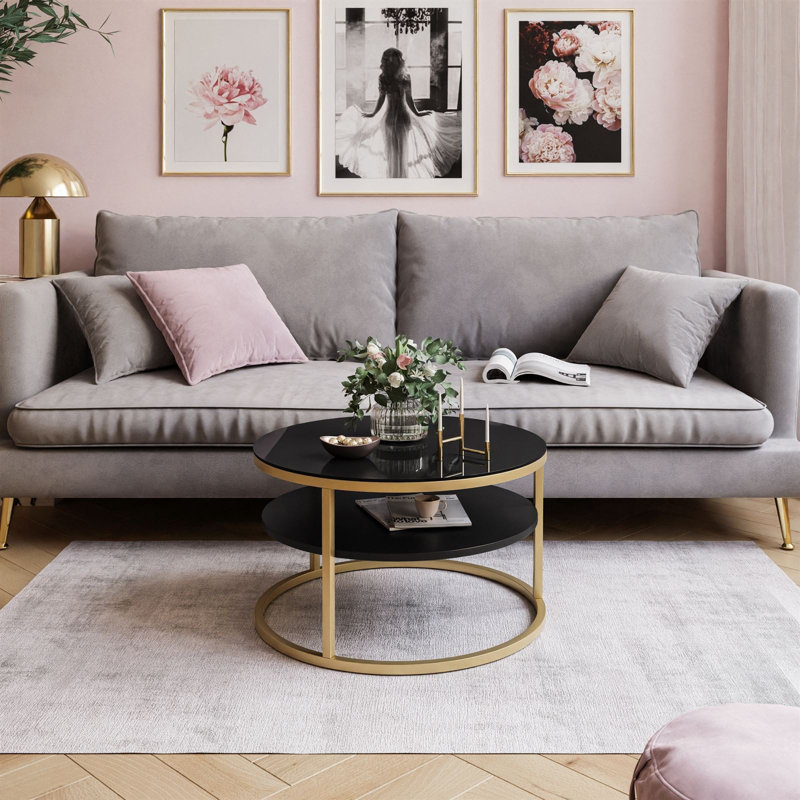 Knowlson Coffee Table, Black/Gold