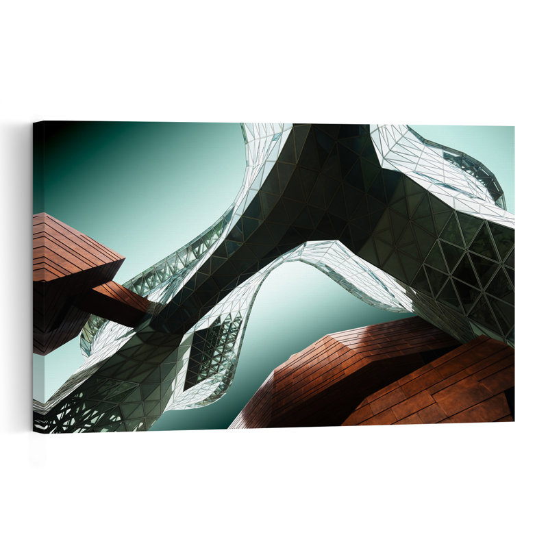 «Modern Modern Architectural Forms Abstract Contemporary Dramatic Horse Architecture Landscape», reproduction d'art mural