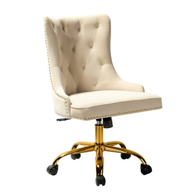Chaise de travail en velours Jaudiel