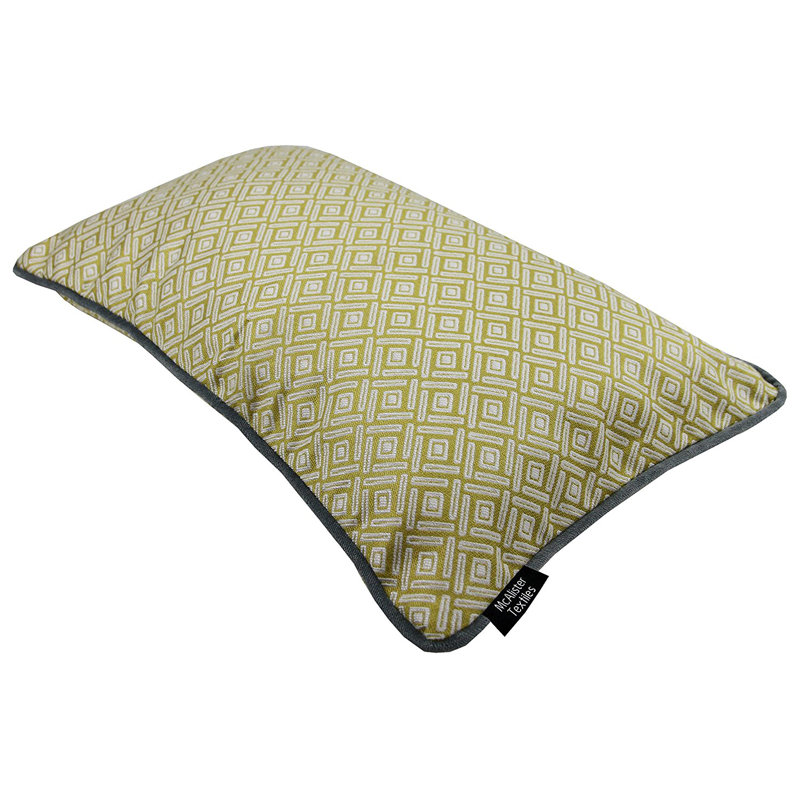Hudepohl Geometric Rectangular Cushion, 30 x 50cm, Ochre